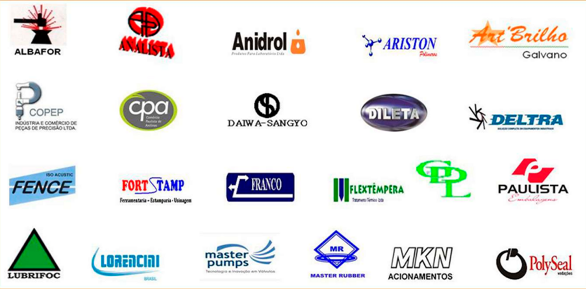 Logos das empresas atendidas pelo Instituto Cássio de Oliveira